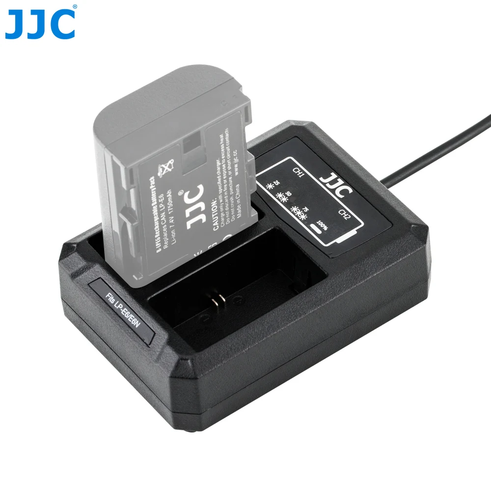 JJC USB двойное зарядное устройство для Canon LP-E6 LP-E6N EOS R 5D Mark IV 5D Mark III батарея для камеры заменяет LC-E6 LC-E6E