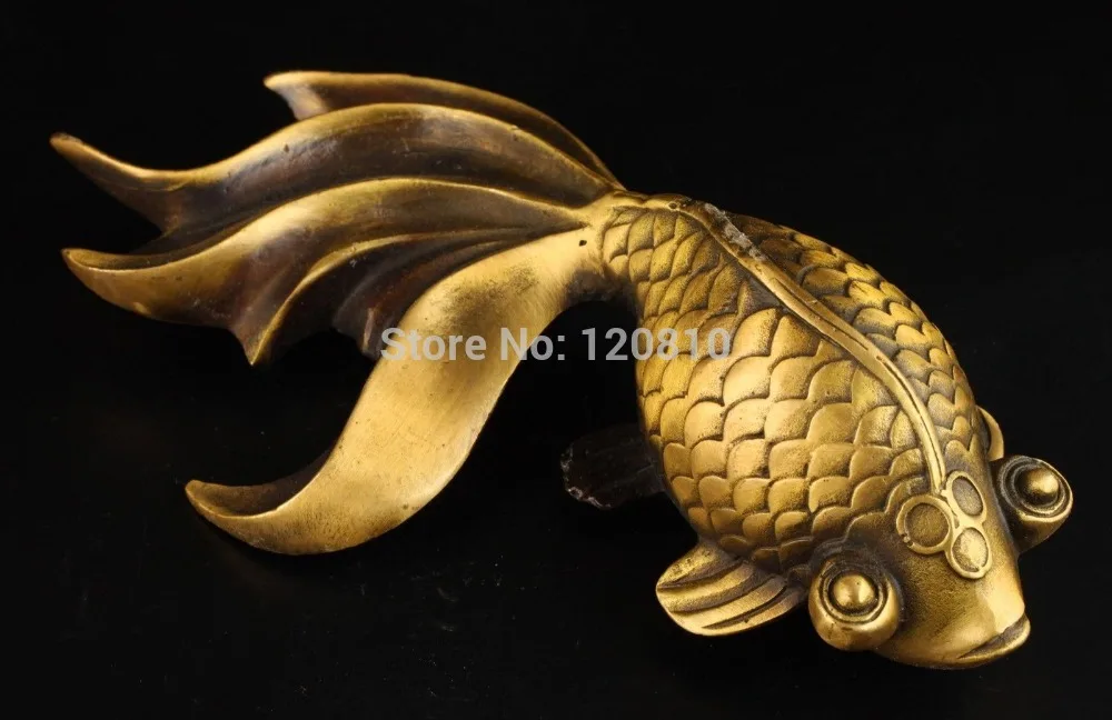

SUPERB VINTAGE COLLECTABLE LOVELY VIVID OLD BRONZE STATUE GOLDFISH