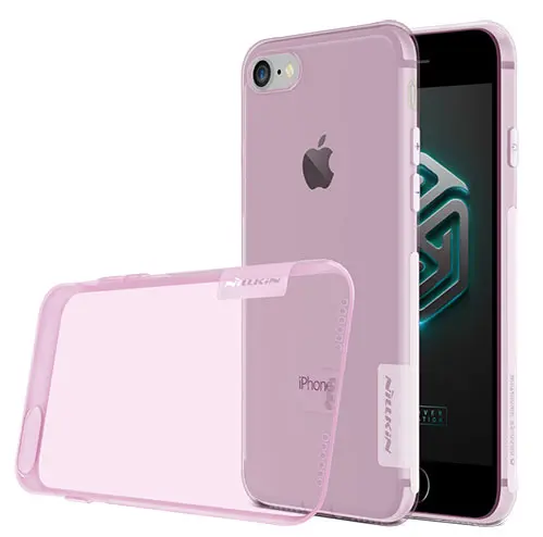 Чехол для iPhone 8 Nillkin Ультра тонкий прозрачный Nature TPU Case для apple iphone 8 7 7 Plus 8 плюс ясно Мягкий чехол - Цвет: Розовый