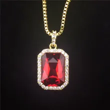 Ónice cristal Colgante Del Collar de la Plaza Roja, negro, azul, Verde, blanco Colgante de Piedra de 30 pulgadas Caja de Cadena Para Hombre de Joyería