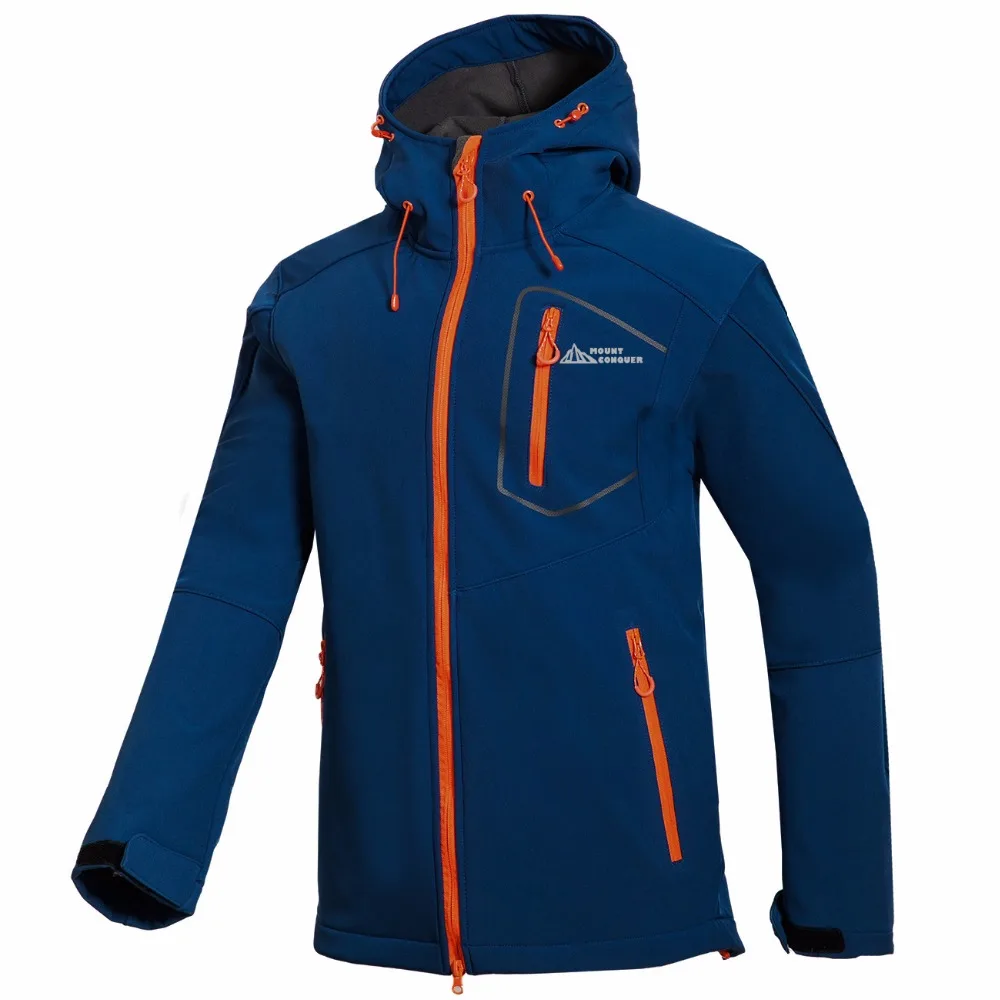 blue hiking jacket