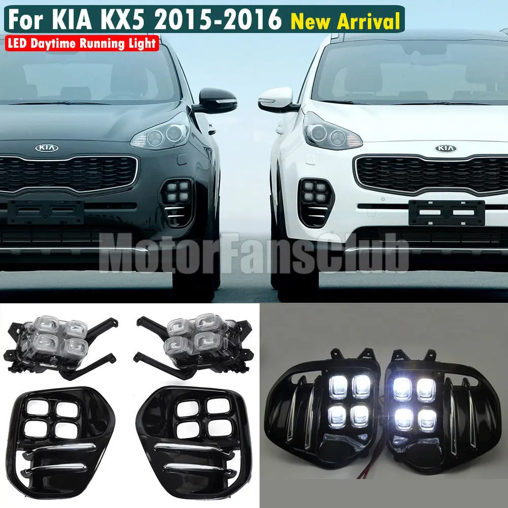 LED Daytime Running Light Driving Fog Lamp DRL Daylight For Kia Sportage IV KX5 2016 2017