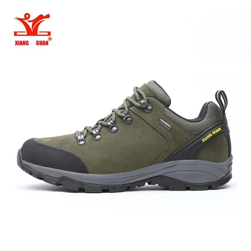 Baratos XiangGuan hombre impermeable senderismo zapatos Cattlehide antideslizante resistente al desgaste pesca transpirable zapatillas de escalada al aire libre