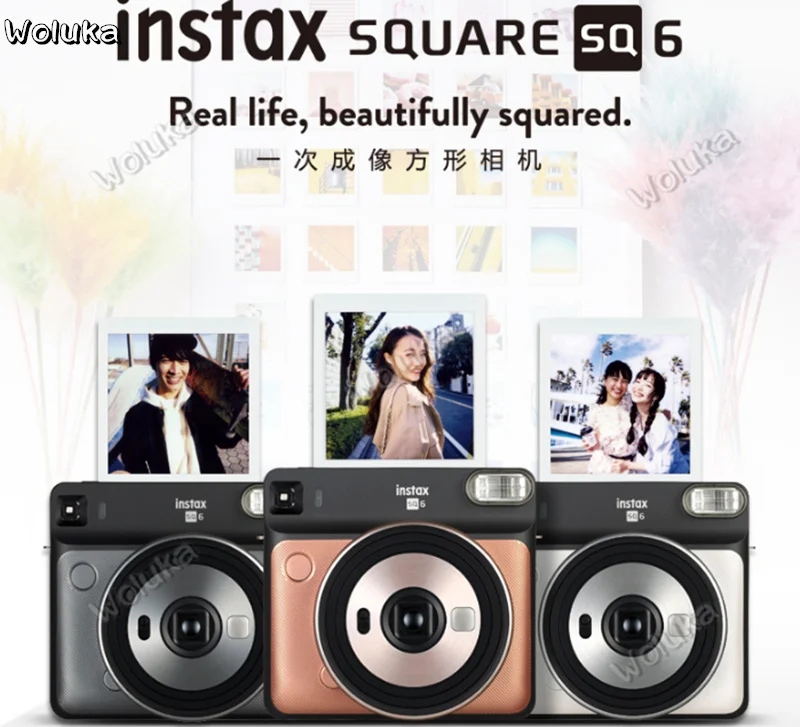 Instax квадратная SQ6 фотокамера моментальной печати один набор изображений Румяна золото/графит серый/Жемчуг белый цвета CD50 T03