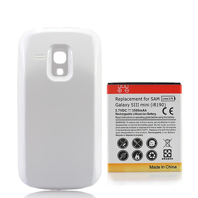 Аккумулятор для Samsung Galaxy S3 Mini i8190 3500 мАч + белый чехол|cell phone battery|battery for samsungbattery |