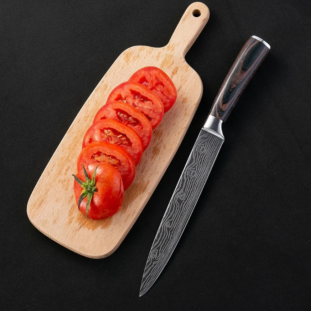 

Kitchen Knife 7 inch Professional Chef Knives Japan Damascus Pattern Stainless Steel Fish&Meat Carving Slicing Knife