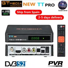 GT медиа TT Pro DVB-T2/DVB кабельный декодер формата HD Receptor de tv Terrestre con Antena WiFi, H.264/H.265 HEVC/MPEG2/MPEG4 ccamYoutube