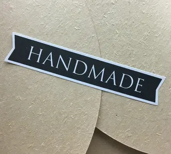 

800PCS Long Rectangle Vintage Black Handmade Seal Sticker, Baker Stickers,Creative Hand made sticker