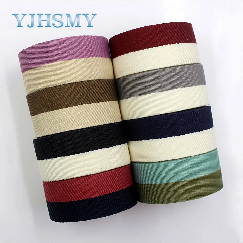 

YJHSMY I-181103-121,5yards/lot,25mm Double-sided two-color striped ribbon DIY handmade bow headdress gift wrap materials