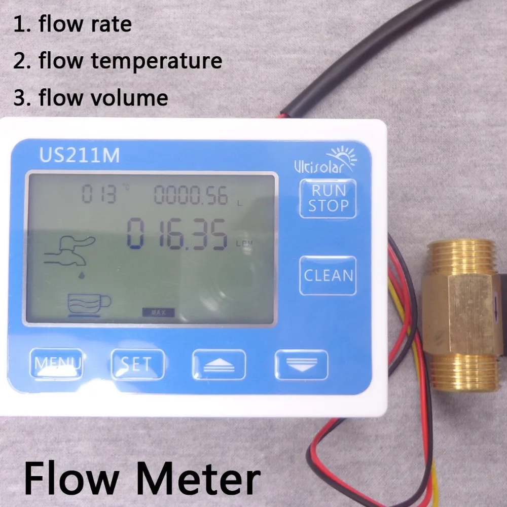 US211M Flow Meter Totalizer Flow Measurement with USC HS21TIT Brass