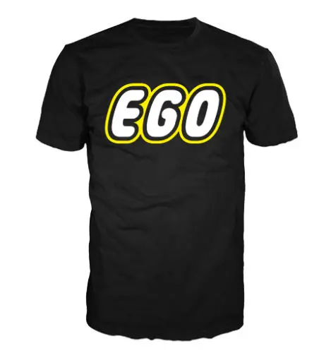 Футболка Ego. Вдохновленная логотипом Lego Летняя мужская модная футболка Удобная