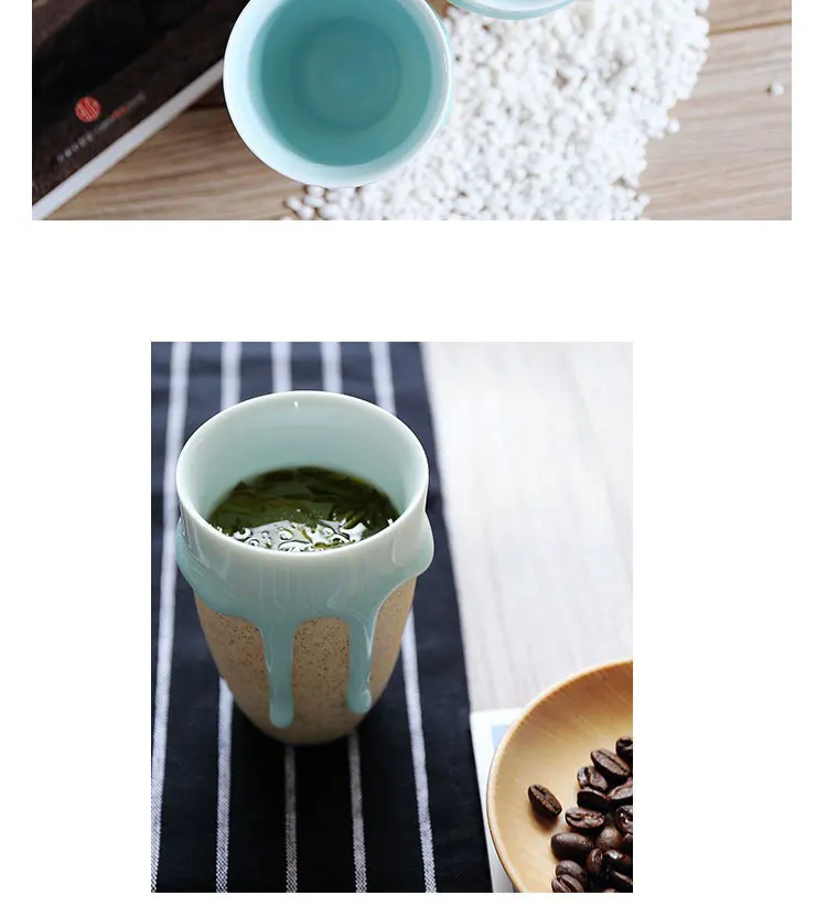 Высокое качество Zakka Стиль Короткие керамические чашки ручной работы поток глазури воды мороженое чай фарфоровые кофейные чашки Посуда для напитков синие кружки