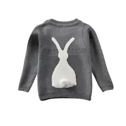 Детские Пот для новорожденных с рисунком кролика милый мягкий свитер осень Зимняя одежда одноцветное Цвет назад новый