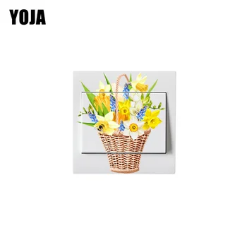 

YOJA Flower Home Decor Wall Sticker Switch Decal PVC 12ss0098
