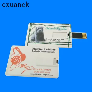 

exuanck 10pcs/lot White credit card usb flash drive pen drive 4GB 8GB 16GB 32GB memory stick drives customize free logo pendrive