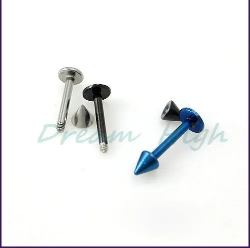 

Free Shipping lip ring titanium Labret piercing 316L surgical steel Body piercing Jewelry 100pcs/lot Promotional Gift