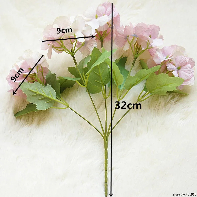 5 головы Искусственные цветы гортензии букет белые маленькие шелковые искусственные цветы цветочные искусственные цветы Синие Свадебные вечерние украшения для дома