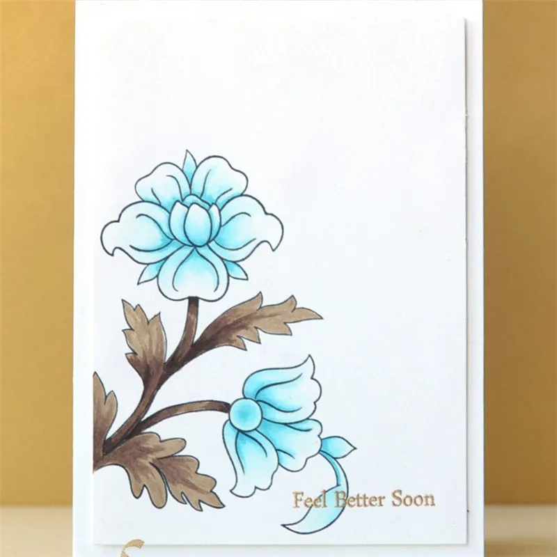 

GJCrafts Flower Floral Clear Stamps and Dies 2019 Metal Cutting Dies for Card Making Scrapbooking Craft Stamp and Die Set