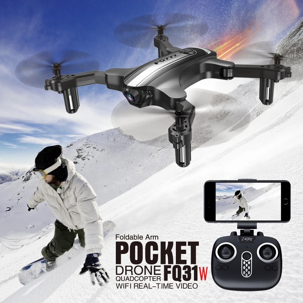 FQ777 FQ31W 0.3MP Camera Drone Wifi FPV Foldable Drone Altitude Hold G-sensor Pocket RC Quadcopter Mini Selfie RC Drone (5)