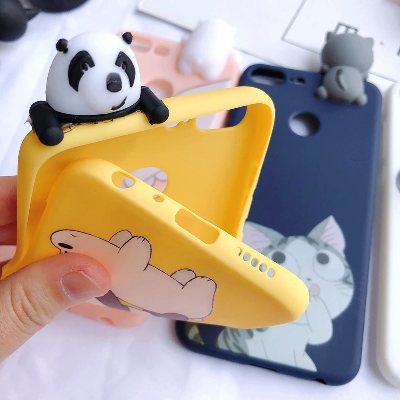 Y5 Y6 Y7 Prime 3D чехол для etui huawei Y7 Prime чехол Kawaii Медведь Единорог для Funda huawei Y5 Y6 Y7 Prime чехол