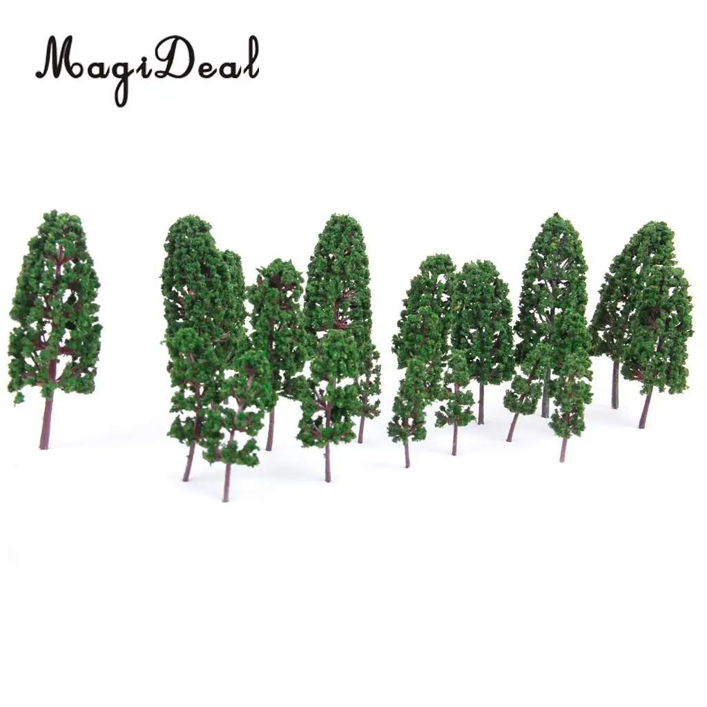 20x Pine Trees Model Train Park Street Railroad Layout Village Scenery Wargame Diorama Accs 1:100-1:300 HO N Scale