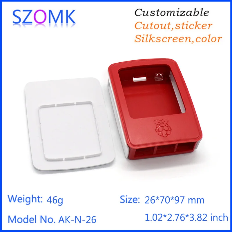 

szomk smart digital plastic project box pcb enclosure (1 pc) 26*70*97mm portable LCD distribution box Raspberry Pi switch box