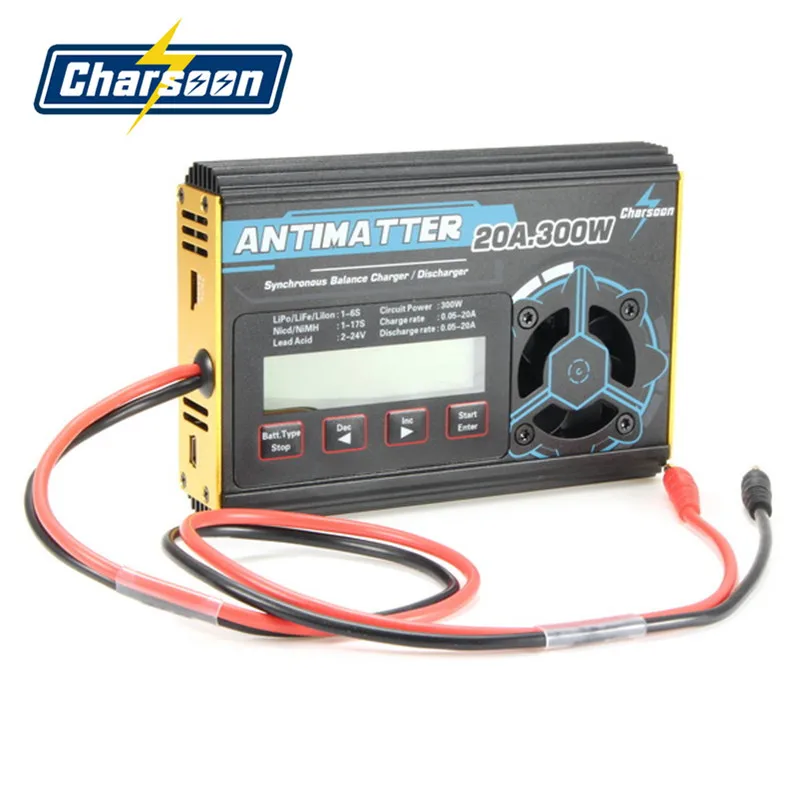 

Free Shipping Charsoon Antimatter 300W 20A Balance Charger Discharger For LiPo NiCd PB Battery With Connector Charge Lead For RC