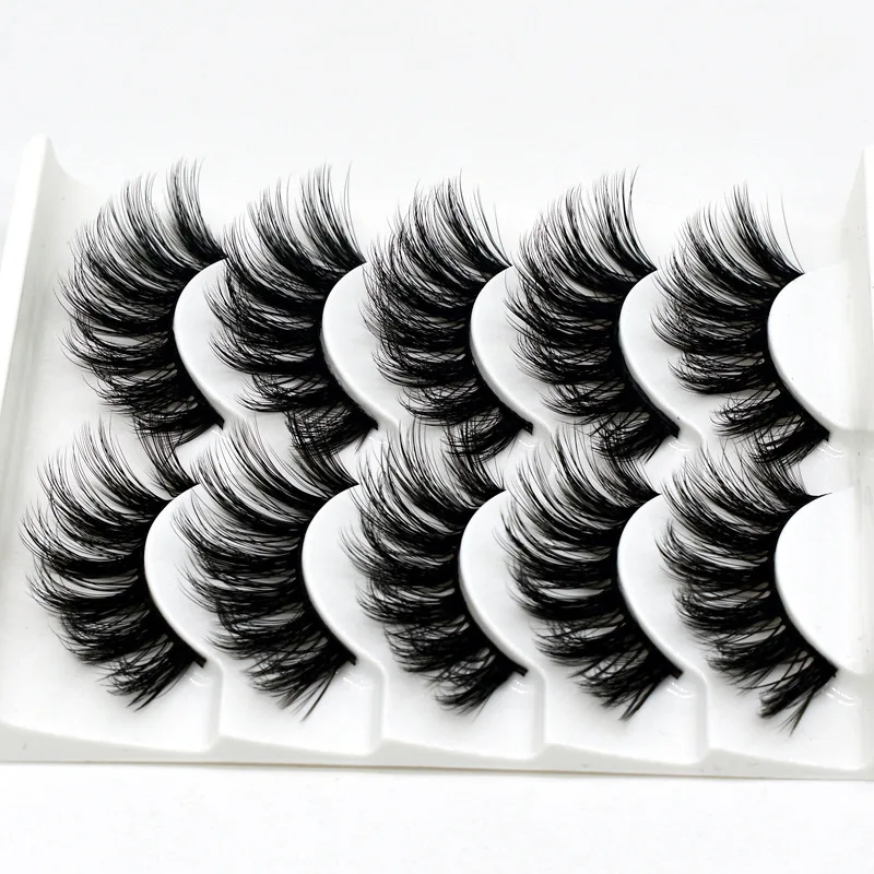 

5 Pairs Luxurious Mink Hair False Eyelashes Thick Curled Full Strip Lashes Eyelash Extension Fashion Women Eyes Natural Makeup