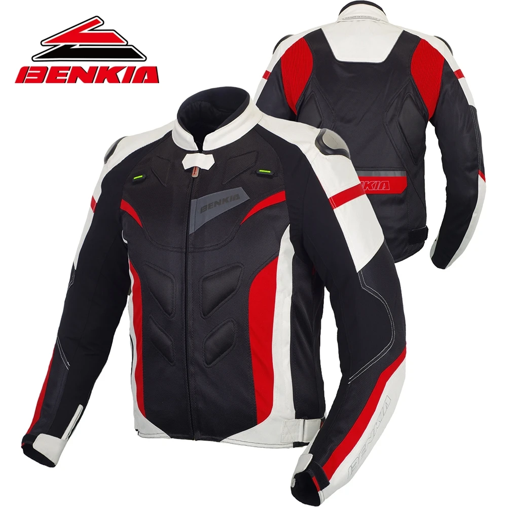 

BENKIA 2018 Motorcycle Jacket Men Motocross Racing Jacket Reflective Riding Jacket Spring Summer Detachable Liner Moto Jacket