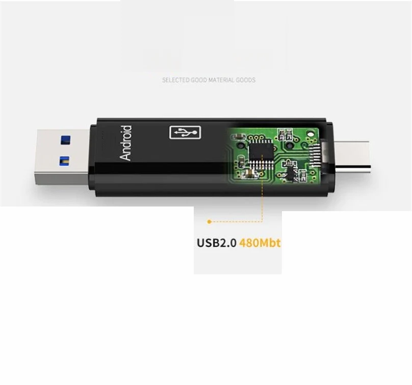 100 шт. 3 в 1 Многофункциональный Тип C Micro USB микро OTG USB 2,0 TF кардридер адаптер type-C флэш-накопитель адаптер для Android