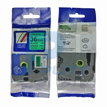 

Compatible TZe 761 36mm Black on Green laminated TZ labeling tape for PT-9700PCN