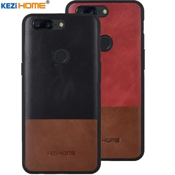 

Kezihome For Oneplus 5T Case Cover Genuine Soft Leather Full Cover Protective Case For One plus 5T phone Back Case