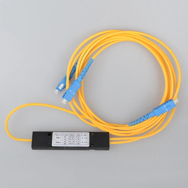 

Fiber Optic Splitter SC 1x2 FTTH ABS box 1-2 Splitter box with 1 :2 Planar waveguide type Optical splitter