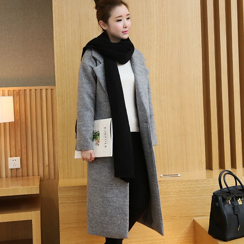Manteau Single Dame Gray Veste De Yagenz Laine Chaud red 2017 Haute Femelle Solide Qualité Mince Wine Lâche flecking Hiver Camelo Corée Femmes Long breasted YwxpO71qTp