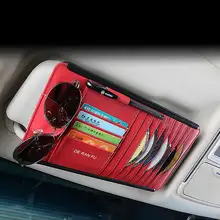 Tefanball Car Leather Multifunction CD Storage Box Car Sun Visor CD Case For DVD Case Glasses Folder Business Card Holder CD Bag cute short plush headset ball style cd storage bag red holds 24 cd