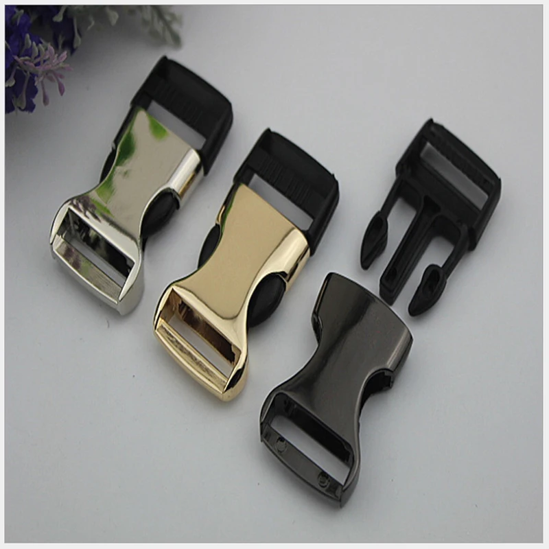 (6pcs/ lot) Black Quick Release Buckles Rings Metal & Plastic Side