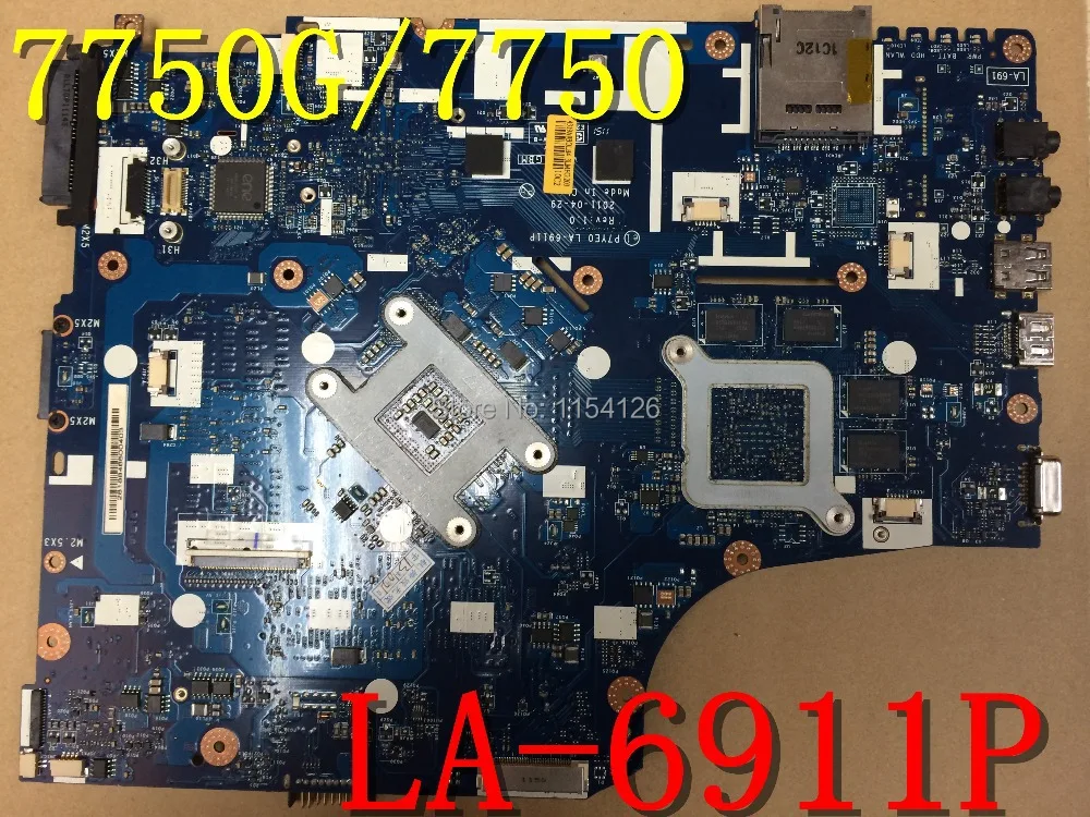 Материнская плата для ноутбука acer aspire 7750 7750G LA-6911P MBRCY02002 Intel неинтегрированная DDR3 полностью протестированная