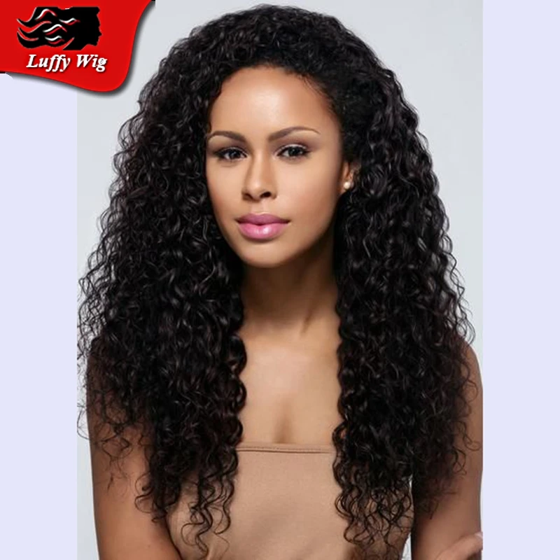 

7A kinky curly full lace human hair wigs Brazilian virgin hair full lace wig for black women 130 density afro kinky curly wigs