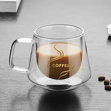 OUTAD двухслойная стеклянная кружка, анти-обжигающая кофейная чашка, кружки для чая, молока, высокое качество, офисные домашние настольные чашки, термоизоляционная кружка