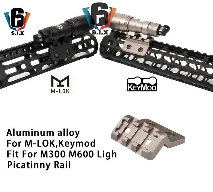 M-LOK Keymod рельсовый держатель тактического фонаря для Surefir M300 M600 Scout светильник M600C для Пикатинни