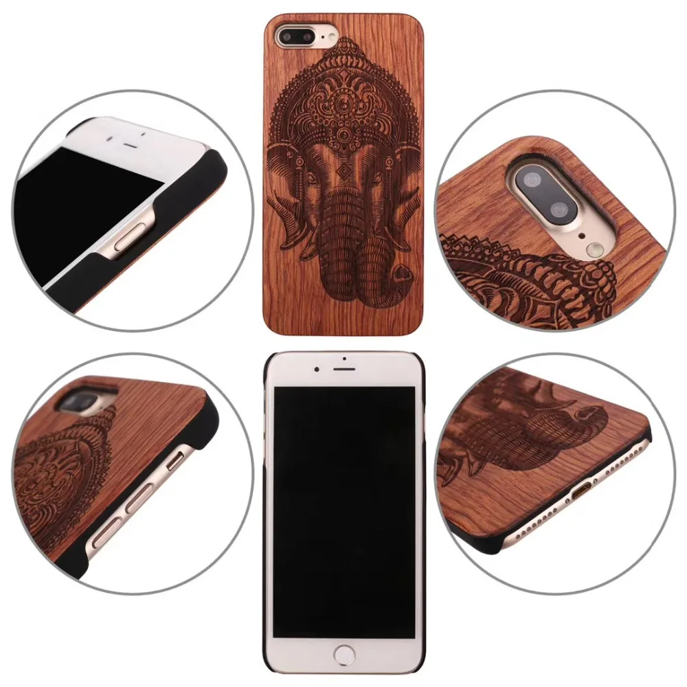 

SZYSGSD wood Phone case For Apple 8 8 Plus 6 6s 6 plus 6s plus wood and TPU sculpture Cover for iPhone 7 Wooden Case Protect