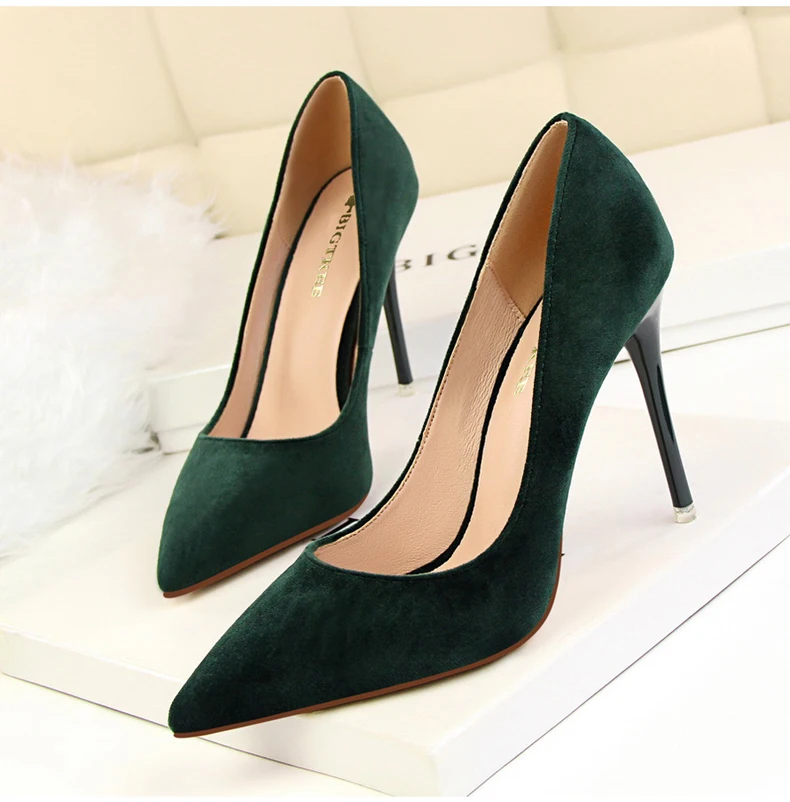Women's Pumps Shoe Fashion Office Lady Thin Heels Women Shoes High Heel Platform Black Party Shallow Shoes Woman High Heel Blue (7)