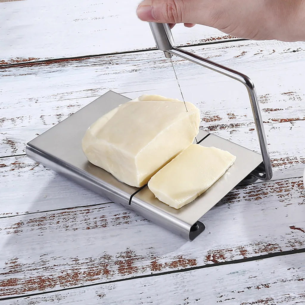 Trancheuse à fromage beurre et saucisse coupe-fromage en acier inoxydable 5 fils à fromage remplaçables avec planche de service pour fromage 