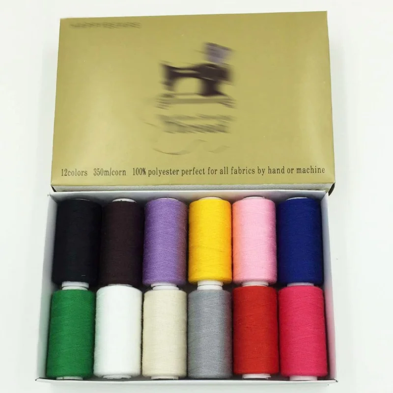 Ручная швейная вязальная катушка с нитью швейная нить ручной работы 12 цветов прочная швейная машина линия коробка