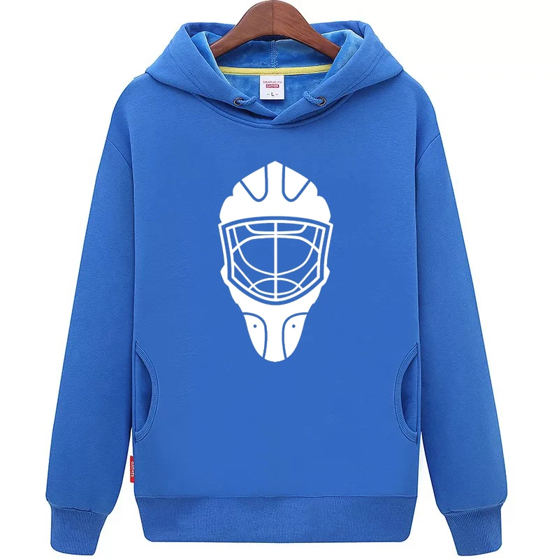 

COLDINDOOR Free Shipping Cheap Youth navy Hockey Hoodie with Hockey Mask Pattern