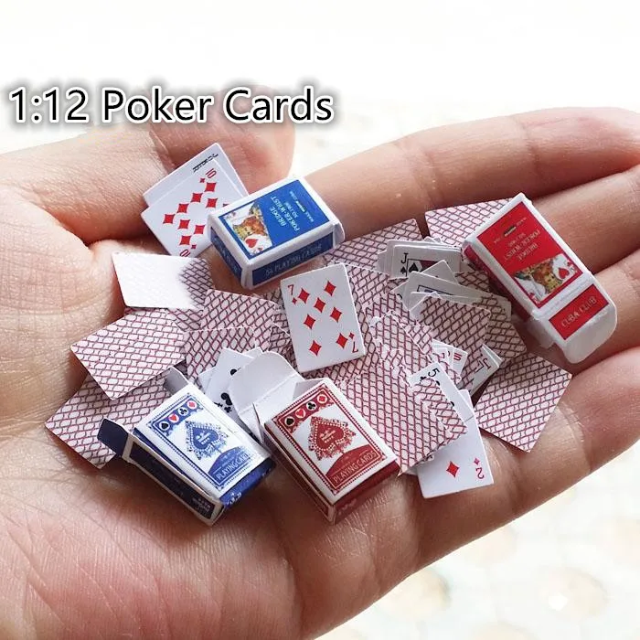 

1 Set 1:12 Dollhouse Mini Cute Miniatures Poker Home Decoration bjd Poker Cards Playing Game for BJD Kurhn Doll Accessories
