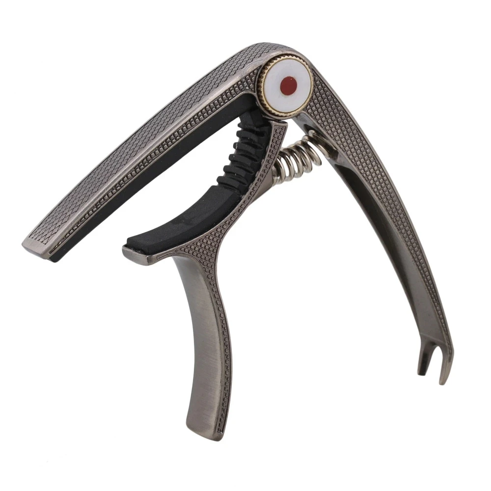 Smoky Gray Stealth Spring Clamp Folk Guitar Capo for Musical Instrument