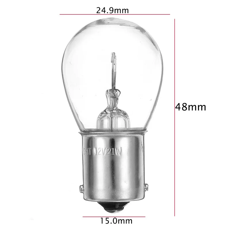 10 шт., автомобильный светильник s S25 1156 1141 BA15S, Автомобильная галогенная лампа, поворотный светильник, лампа заднего хода, желтая лампа, DC12V