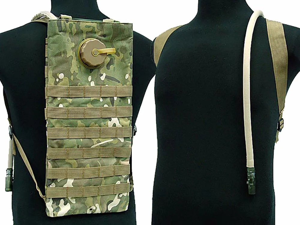 

Cycling Molle Hydration Pack 2.5L Bladder Water Backpack Airsoft Climbing Hiking CP