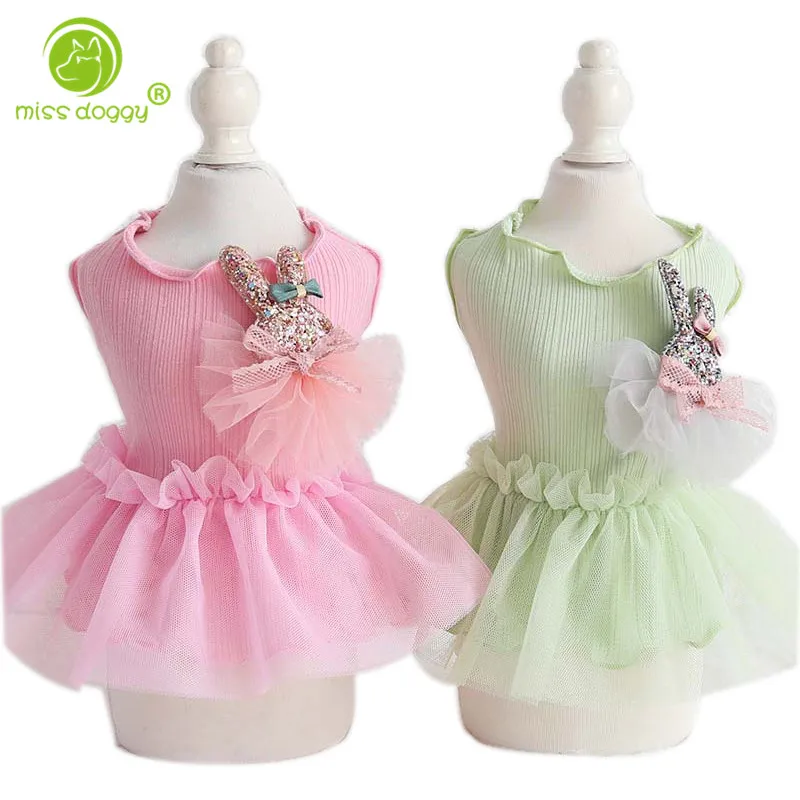 

New Arrival Lovely Cartoon Rabbit Toys Pet Dog Dress Summer Cool Soft Clothes for Small Dogs Princess Mesh Puppy Tutu Skirt 10A
